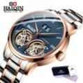 Haiqin Herrenuhr, Importiertes Schweizer Tourbillon, Automatikwerk, Mechanische Luxus-Business-Uhr, Mattiert, 50 M Wasserdicht, Herren-Armbanduhr
