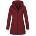 Softshelljacke ALESSANDRO SALVARINI "Alessia", Damen, Gr. 4XL (48), rot (bordeaux), Obermaterial: 96% Polyester, 4% Elasthan; Innenmaterial: 100% Polyester, Jacken, lang mit abnehmbarer Kapuze