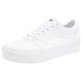 Plateausneaker VANS "Ward Platform" Gr. 42, weiß Schuhe Skaterschuh Sneaker low aus textilem Canvas-Material