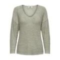 JDY V-Pullover 'More' Seagrass, Unifarben, Grün - Gr. XS