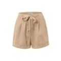 Shorts mit Leinenanteil - Beige - Gr.: 36