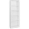 Bücherregal 5 Fächer Hochglanz-Weiß 60x24x175 cm Holzwerkstoff Vidaxl