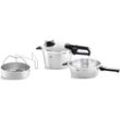 Schnellkochtopf FISSLER "Vitavit premium Edelstahl Schnellkochtopf-Set 4-teilig" Töpfe Gr. Ø 22 cm, silberfarben Verriegelungsanzeige, Einstellbares Abdampfen, Einstellbare Kochstufen