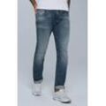 Regular-fit-Jeans CAMP DAVID, Herren, Gr. 29, Länge 32, blau, Material: 96% Baumwolle, 3% Polyester, 1% Elasthan, Abriebeffekte, casual, regular fit, Jeans, Münztasche mit Ziernaht