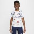 Paris Saint-Germain Academy Pro Away Nike Dri-FIT kurzärmeliges Pre-Match-Fußballoberteil (ältere Kinder) - Weiß