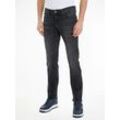 Slim-fit-Jeans TOMMY JEANS "SCANTON SLIM" Gr. 30, Länge 32, schwarz (denim black) Herren Jeans mit Logoprägung