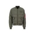 Bomberjacke ALPHA INDUSTRIES "Alpha Industries Men - Bomber Jackets MA-1 Puffer Bomber", Herren, Gr. L, grün (schwarz olive), Obermaterial: 100% Polyester, Futter: 100% Polyester, Füllung: 100% Polyester, Jacken