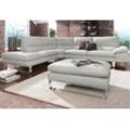 Ecksofa CALIA ITALIA "Dave, italienisches Designsofa mit erstklassigem Sitzkomfort, L-Form", grau, B:297cm H:87cm T:97cm, NaturLeder Sorrento, Leder Bull, Sofas, mit tollen Lederbezügen