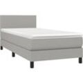 Boxspringbett mit Matratze & led Hellgrau 80x200 cm Stoff Vidaxl