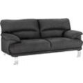 3-Sitzer TRENDMANUFAKTUR "Cecilia II, mit italienischem Design, tollen Details", grau (anthrazit), B:200cm H:87cm T:89cm, Struktur fein (100% Polyester), Microfaser Vintage (100% Polyester), Struktur (100% Polyester), Sofas, mit tollem Sitzkomfort und Designfuß