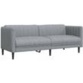 Sofa 3-Sitzer Hellgrau Stoff Vidaxl