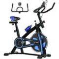 SPORTNOW Fahrradtrainer Heimtrainer mit verstellbarem Sitz und Widerstand Fitnessfahrrad mit LCD-Display, Herzfrequenz-Sensor, Indoor Cycling Bike,