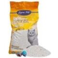 15 Liter Lyra Pet® White Cat® Katzenstreu Bentonit mit Babypuderduft + 2 Mäuse