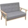 Mobirelax - 2-Sitzer-Sofa Stoff Hellgrau vidaXL - Grau