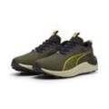 Laufschuh PUMA "Electrify NITRO™ Trailrunning-Schuhe Herren", Gr. 40.5, grün (schwarz olive desert dust golden fog grün beige gelb), Obermaterial: Synthetik, Textil; Futter: Textil; Innensohle: Textil; Laufsohle: Gummi, Schuhe