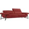 2,5-Sitzer EGOITALIANO "Anais, Designsofa mit hohem Sitzkomfort, Designfuß", rot (marsala), B:232cm H:74cm T:106cm, Luxus-Micofaser Lederoptik (100% Polyester) ist ein neues technisches Gewebe mit einem visuellen und taktilen Aspekt, der dem Nubuk sehr nahe kommt, mit innovativen Eigenschaften. Seine außerordentliche Weichheit kommt von einem exklusiven Produktionsprozess, der Unreinheiten und Unr