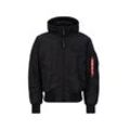 Bomberjacke ALPHA INDUSTRIES "Alpha Industries Men - Bomber Jackets MA-1 ZH Back Print" Gr. L, schwarz-weiß (black, white) Herren Jacken