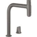 Hansgrohe 2-L.Spültischmischer 200 Select 2jet sBox Ausziehbrause M7120-H200 Brushed Black, 73818340 73818340