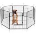 Maxxpet - Welpenauslauf 80x80 cm - 8 Paneele - Laufgitter - Hundegehege - Laufstall für Hunde Kaninchen - Welpenlaufstall - Schwarz - anthracite