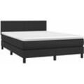 Boxspringbett mit Matratze & led Schwarz 140x200 cm Kunstleder Vidaxl