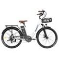 Fafrees F26 Lasting Elektrofahrrad, 250 W Motor, 36 V 20,3 Ah Akku, 26 x 1,95 Zoll Reifen, 25 km/h Höchstgeschwindigkeit - Weiß