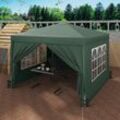 Woltu - Pavillon mit 4 Seitenteilen und 4 Sandsäcke, 3x3m Faltpavillon Gartenpavillon höhenverstellbar, mit Tragetasche, wasserfest stabil UV-Schutz,