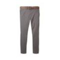 TOM TAILOR DENIM Herren Chino Hose mit Gürtel, grau, Uni, Gr. 28/32