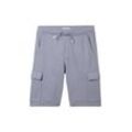 TOM TAILOR Jungen Cargo-Sweatshorts mit Bio-Baumwolle, grau, Uni, Gr. 134