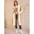 Strickjacke HEINE Gr. 40, gelb (camel, champagner, gemustert), Damen, 60% Polyacryl, 15% Polyester, 10% Viskose, 8% Wolle, 7% Elasthan, gemustert, Strickjacken