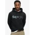 Kapuzensweatshirt SUPERDRY "CORE LOGO FADE LOOSE HOOD" Gr. L, schwarz Herren Sweatshirts