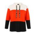 Sweatshirt im Colourblocking, mit Stehkragen, rotorange gestreift, Gr.42