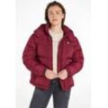 Steppjacke TOMMY JEANS "TJW ALASKA PUFFER EXT" Gr. L (40), lila (valley grape), Damen, Web, Obermaterial: 100% Polyester. Futter: 100% Polyester. Wattierung: 70% Daunen, 30% Federn, unifarben, Jacken, mit Logostickereien