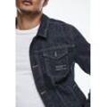 Jeansjacke STREET ONE MEN Gr. L (52), blau (dunkelblau rinsed wash) Herren Jacken mit Brusttaschen