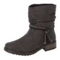 Winterstiefelette RIEKER Gr. 36, grau (anthrazit) Damen Schuhe Bikerboots Boots mit Zierbänder am slouchy Schaft Bestseller