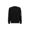 Sweater ALPHA INDUSTRIES "Alpha Industries Men - Sweatshirts EMB Sweater" Gr. L, schwarz (black) Herren Sweatshirts