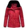 Winterjacke NAVAHOO "Frostii XIV" Gr. M (38), rot (dunkelrot) Damen Jacken modische Winter Steppjacke mit Kunstfellkragen