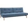 Schlafsofa INNOVATION LIVING ™ "Splitback, Schlafsofa, 3-Sitzer, Gästebett", blau (lightblau), B:210cm H:79cm T:96cm, Fiilzoptik (100% Polyester), Sofas, Schlaffunktion, stylisch, komfortabel und bequem, Mehrfunktionssofa