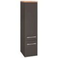 Midischrank WELLTIME "Davos", grau (grau, graphit), B:30cm H:130cm T:35cm, Schränke, Bad-Midischrank