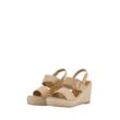 TOM TAILOR Damen Keilsandalette mit Schnalle, beige, Uni, Gr. 38