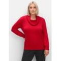 Pullover mit weitem Wasserfall-Rollkragen, rot, Gr.40