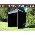 Dancover - Faltzelt Faltpavillon Wasserdicht FleXtents Basic v.2, 2x2m Schwarz, mit 4 Seitenwänden - Schwarz