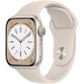 Apple Watch Series 8 Aluminium 41 mm (2022) GPS Polarstern Sportarmband Polarstern M/L