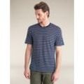 Icebreaker Merino Blend Drayden T-Shirt Stripe - Mann - Midnight Navy/snow - Größe L