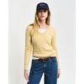 Zopfstrick V-Neck Pullover aus Stretch-Baumwolle