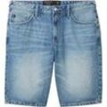 TOM TAILOR DENIM Herren Loose Jeans Shorts, blau, Uni, Gr. L