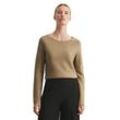 Rundhalspullover MARC O'POLO "aus Bio-Baumwolle" Gr. L, braun Damen Pullover