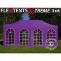 Dancover - Faltzelt Faltpavillon Wasserdicht FleXtents Xtreme 50 Vintage Style 3x6m Lila, mit 6 Seitenwänden - Lila