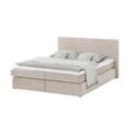 smart Boxspringbett in moderem Cordstoff Basic ¦ creme ¦ Maße (cm): B