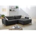 Ecksofa JOCKENHÖFER GRUPPE "Double One L-Form", schwarz, B:288cm T:105cm, Luxus-Microfaser in Lederoptik (100% Polyester), Sofas, mit 2x 120cm breiten, elektromotorischen Relaxfunktionen, Topseller