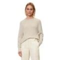 Strickpullover MARC O'POLO "aus Heavy-Weight-Organic-Cotton" Gr. L, beige, Damen, Obermaterial: 100% Baumwolle, unifarben, Pullover